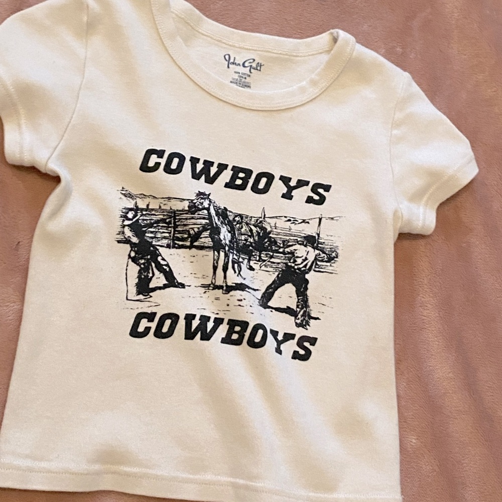 Brandy Melville Cowboys Cream Top